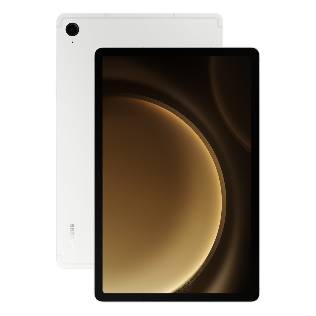 Samsung Galaxy Tab S9 FE, вид спереди на белом фоне