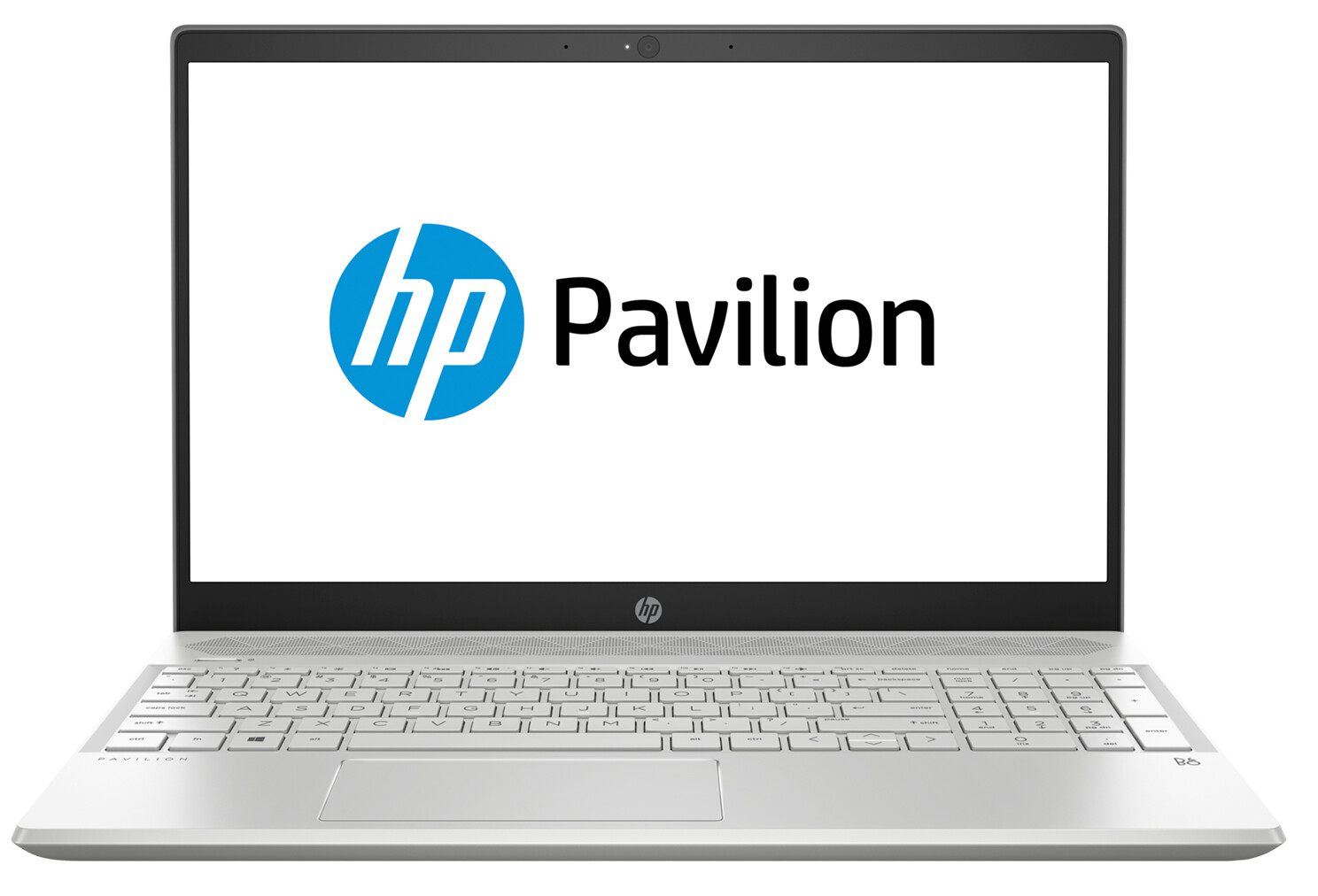 HP Pavilion 15, вид спереди на белом фоне